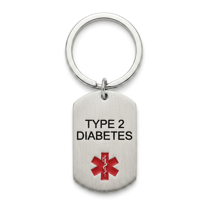 Diabetes Sleutelhanger Zilver