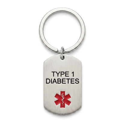 Diabetes Sleutelhanger Zilver
