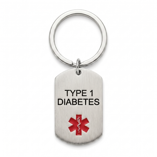 Diabetes Sleutelhanger Zilver