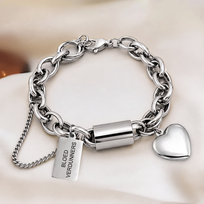 Bloedverdunner armband hart zilver Nederlands