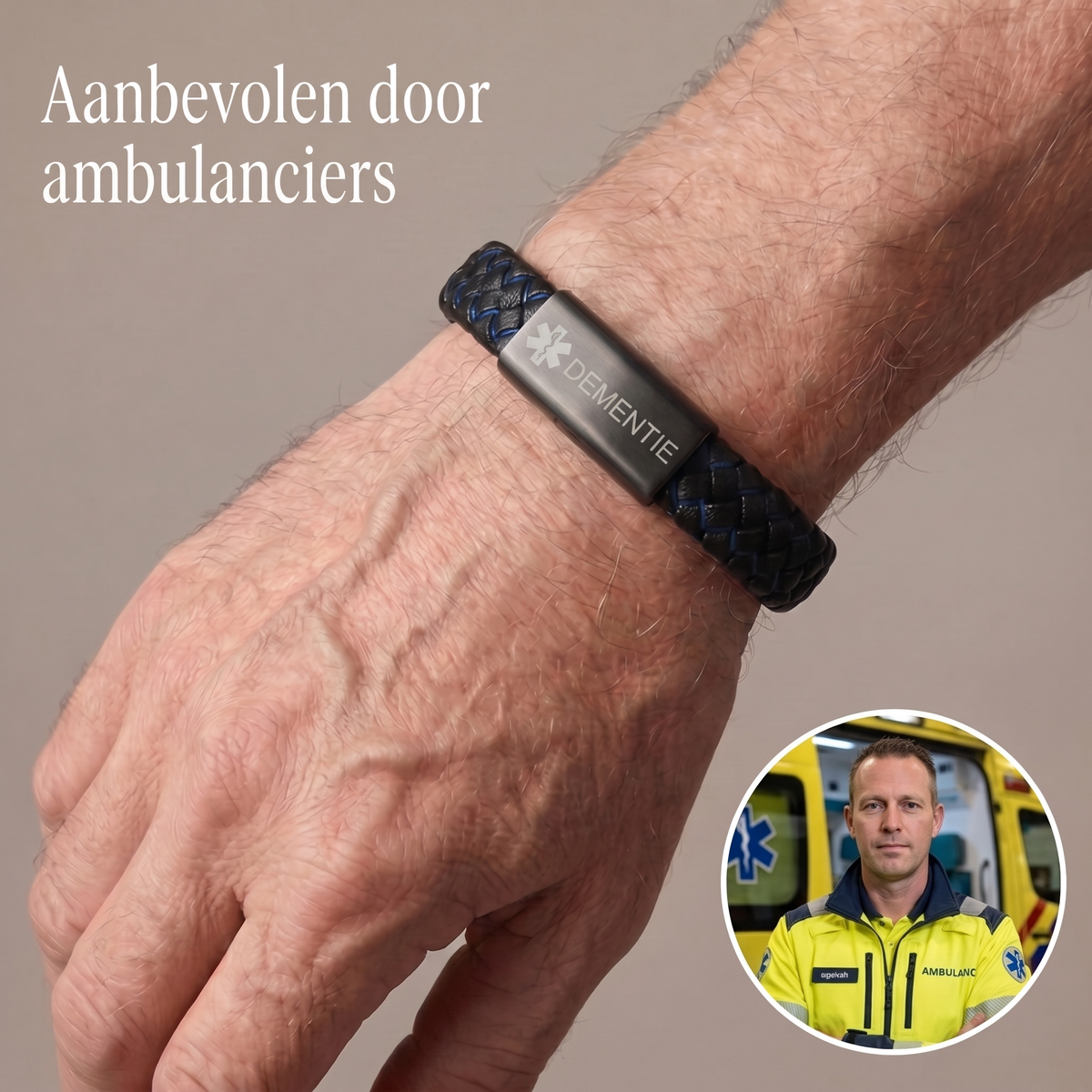 Dementie armband aanbevolen door ambulanciers