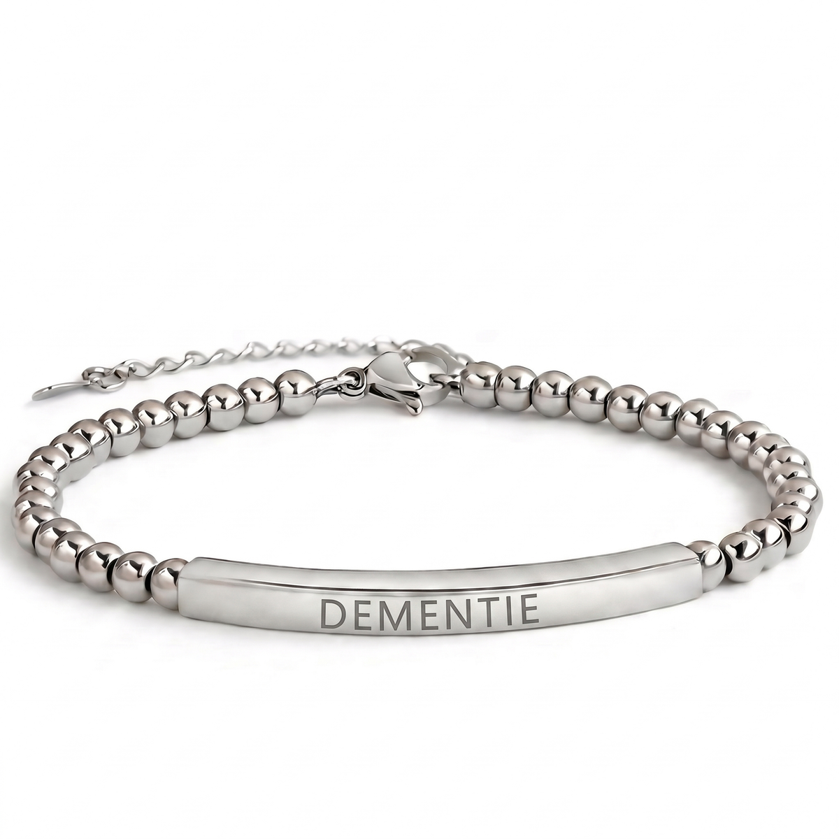 Dementie armband slim zilver