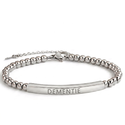 Dementie armband slim zilver