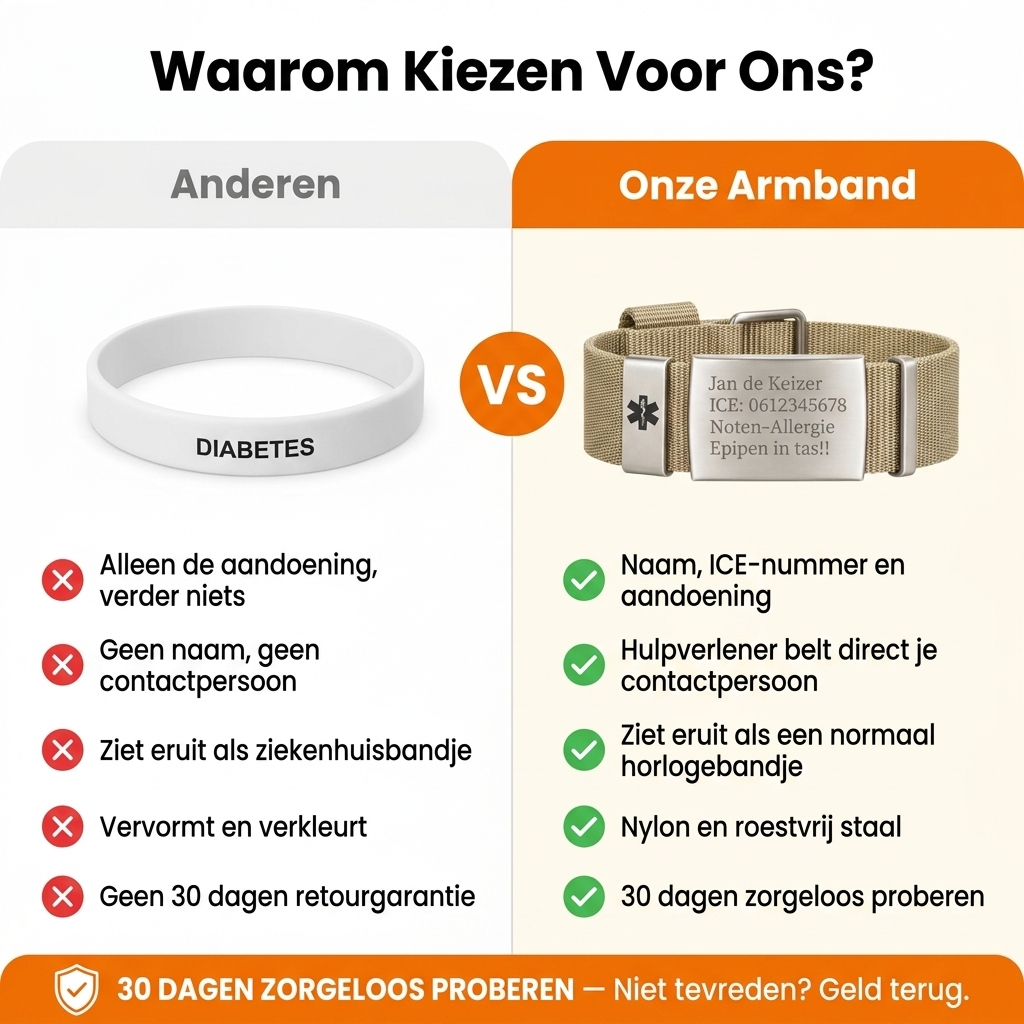 Medi Armband met Persoonlijke ID Gravering