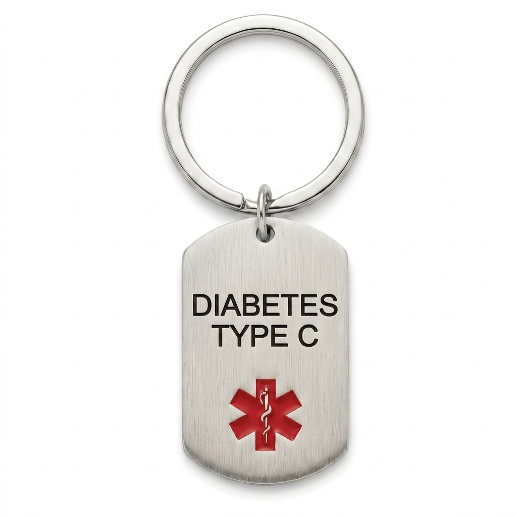 Diabetes Sleutelhanger Zilver