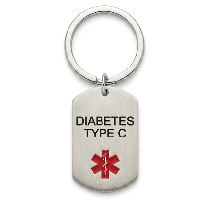 Diabetes Sleutelhanger Zilver