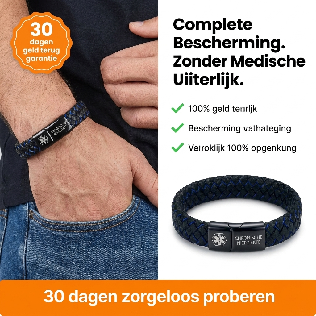 Nierziekte Armband Heren