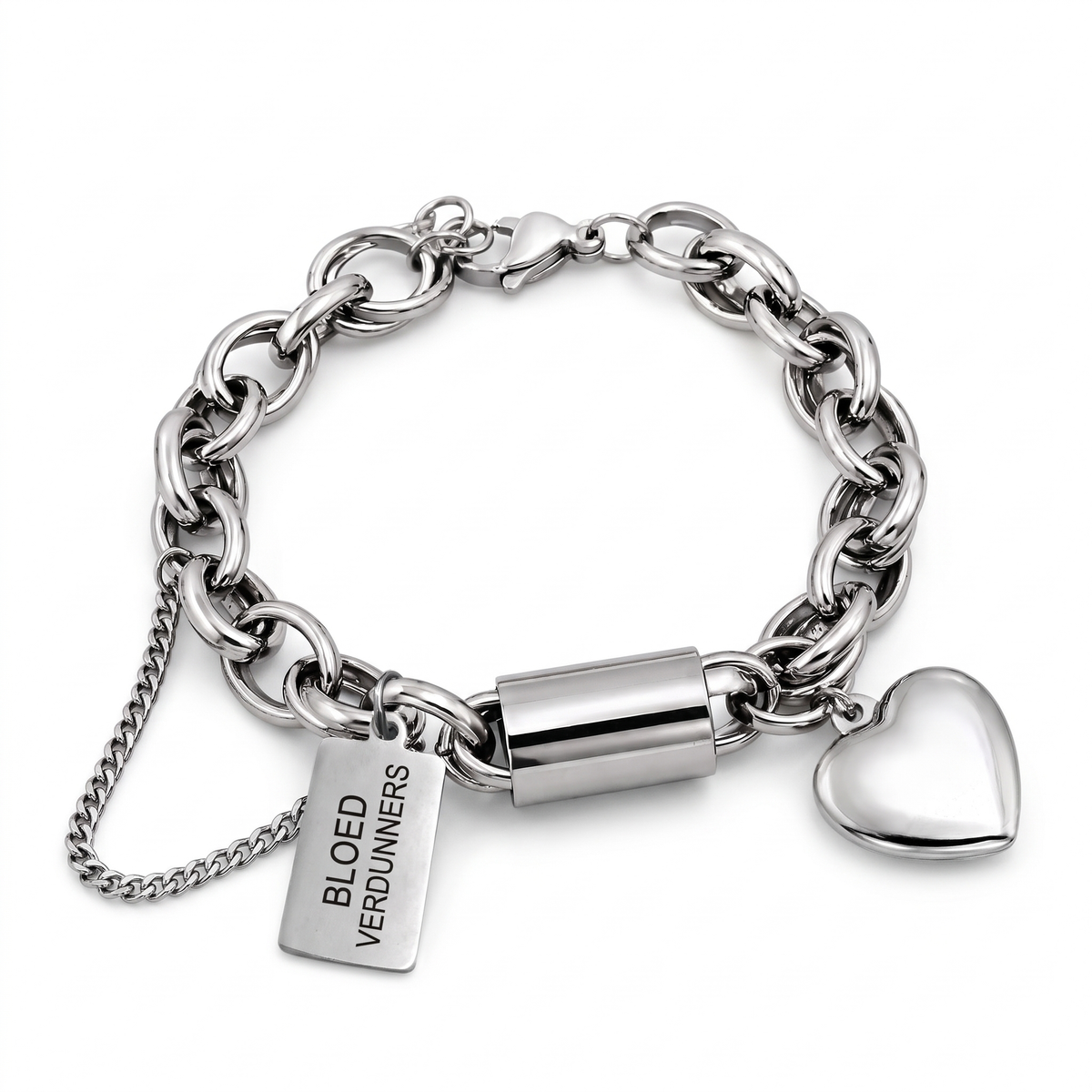 Bloedverdunner armband hart zilver