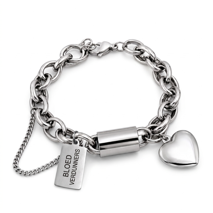 Bloedverdunner armband hart zilver