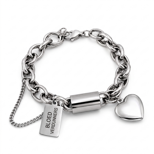 Bloedverdunner armband hart zilver