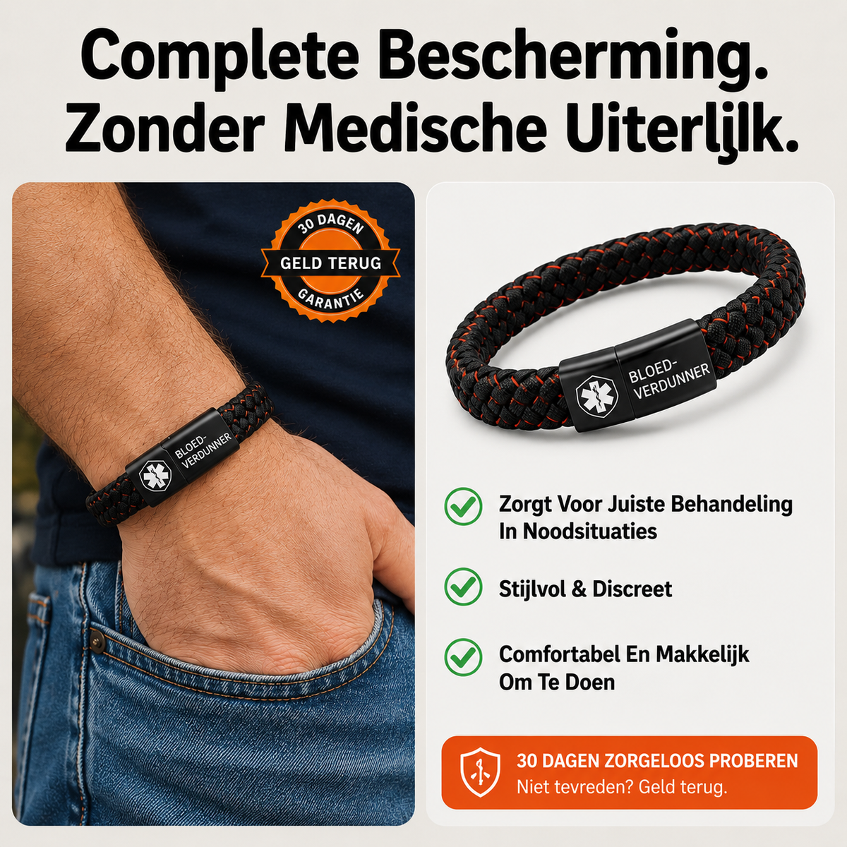 Bloedverdunner Armband voor mannen
